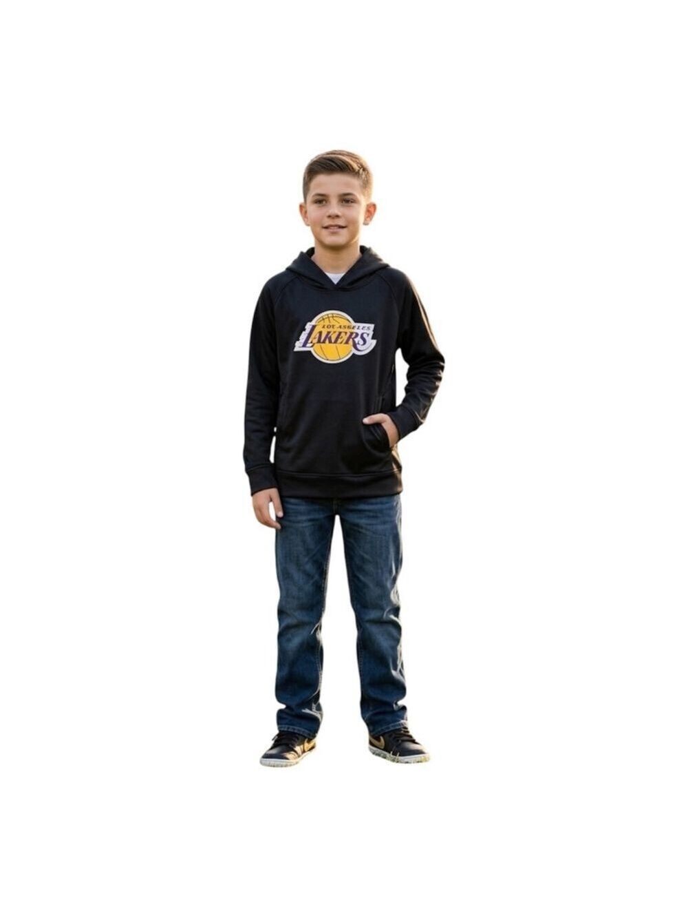NBA Los Angeles Lakers Youth Hoodie Black M 10/12 NWT